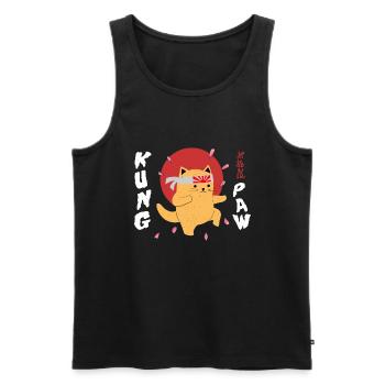 Kung Fu Katze - Fun - Männer Premium Bio Tank Top - Schwarz - Vorne - AI Model Male 178 light (178cm)