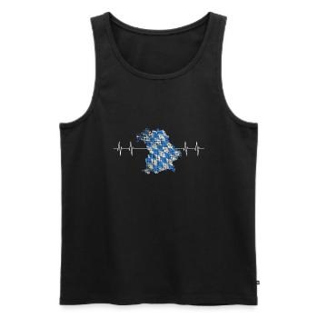 Bayern, Oberbayern, Herz für Bayern, Minga - Männer Premium Bio Tank Top - Schwarz - Vorne - Michal (187cm)