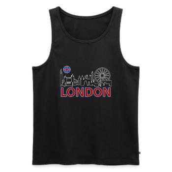 London Skyline Funny London Gifts - Men's Premium Organic Tank Top - black - Front - Michal (187cm)