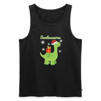 Weihnachten Dinosaurier Santasaurus Geschenk - Männer Premium Bio Tank Top - Schwarz - Vorne - AI Model Male 178 light (178cm)