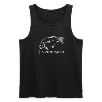 Funny Carp Angler Fishing Boilies Gift - Men's Premium Organic Tank Top - black - Front - Michal (187cm)
