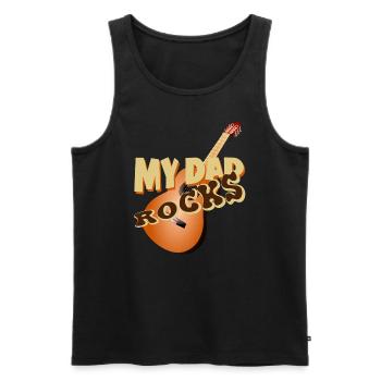 My dad rocks - Men's Premium Organic Tank Top - black - Front - AI Model Male 178 light (178cm)