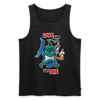Live and let die - Predatory fish angler funny saying - Men's Premium Organic Tank Top - black - Front - Michal (187cm)