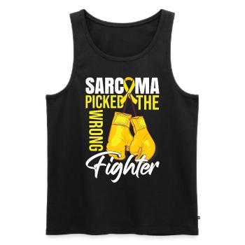 Sarcoma Picked The Wrong Fighter - Men's Premium Organic Tank Top - black - Front - AI Model Male 178 light (178cm)