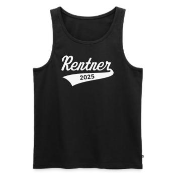 Rentner 2025 (Rente / Ruhestand / White) - Männer Premium Bio Tank Top - Schwarz - Vorne - Michal (187cm)