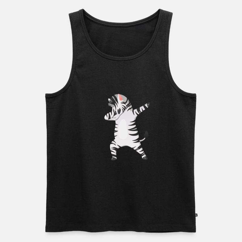 Zebra Zebras Dab Dabbing - Männer Premium Bio Tank Top - Schwarz