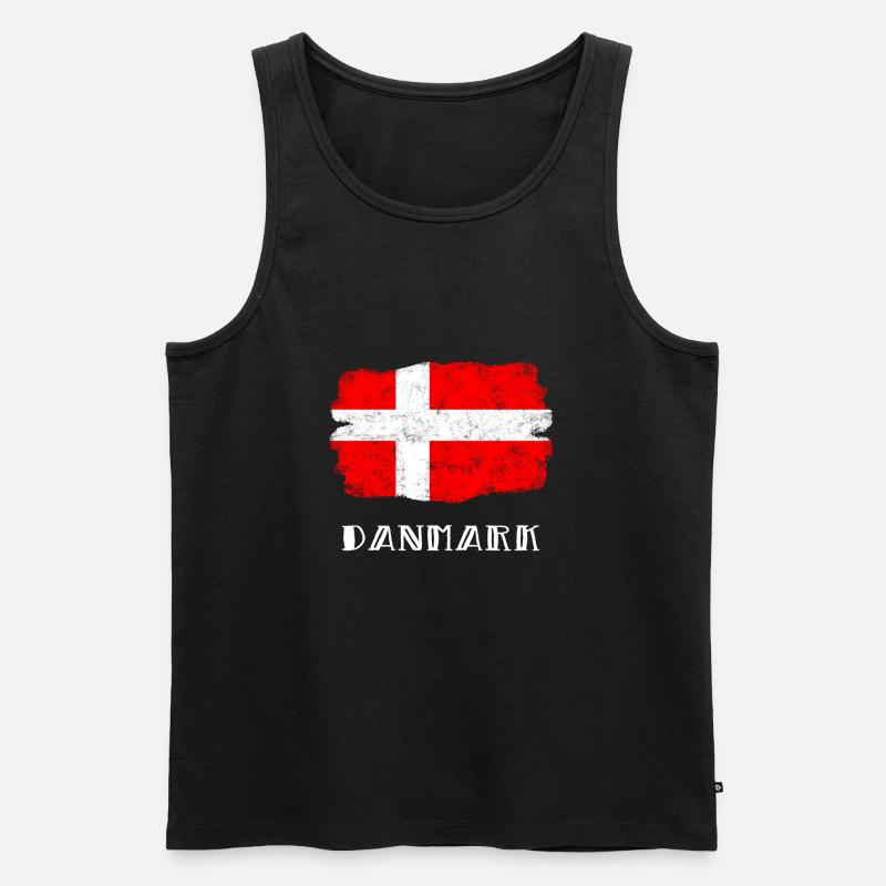 Dänemark, Danmark - Männer Premium Bio Tank Top - Schwarz
