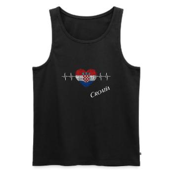Croatia Heartbeat - Männer Premium Bio Tank Top - Schwarz - Vorne - Michal (187cm)
