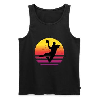 Joueuses de handball Handball Femmes Handball - Débardeur bio Premium Homme - noir - Devant - Michal (187cm)