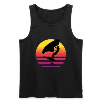 wingfoil women foilwing wingsurfen hydrofoil - Men's Premium Organic Tank Top - black - Front - AI Model Male 178 light (178cm)