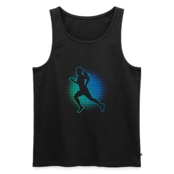 Course à pied Course Jogging Course Jogging Femmes - Débardeur bio Premium Homme - noir - Devant - AI Model Male 178 light (178cm)
