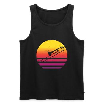 Brass Instrument Ladies Trombone Tenor Trombone - Men's Premium Organic Tank Top - black - Front - AI Model Male 178 light (178cm)