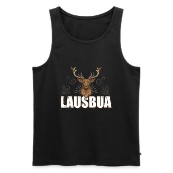 Lausbua Hirsch Lederhosen - Männer Premium Bio Tank Top - Schwarz - Vorne - Michal (187cm)