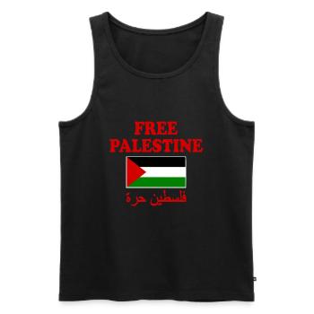 Free palestine - Débardeur bio Premium Homme - noir - Devant - Michal (187cm)