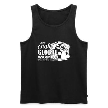 Earth Day Fight Global Warming - Men's Premium Organic Tank Top - black - Front - Michal (187cm)
