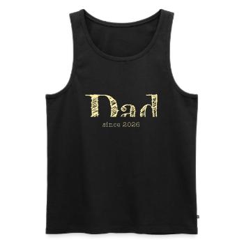 Dad 26 Vater Baby Papa 2026 Vatertagsgeschenk - Männer Premium Bio Tank Top - Schwarz - Vorne - AI Model Male 178 light (178cm)