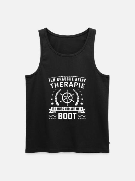 Ik heb geen therapie nodig. Op de boot. gift - Mannen Premium Bio Tanktop - zwart