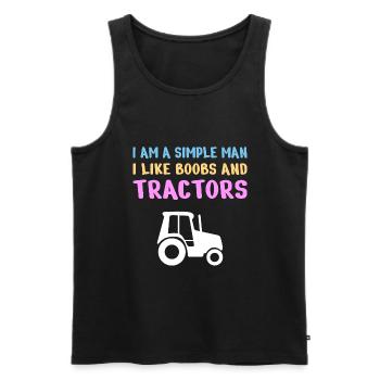 TRACTORS / FARM LIFE / COUNTRY LIFE: Simple man - Men's Premium Organic Tank Top - black - Front - Michal (187cm)