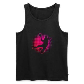 Handball Handballeurs Joueurs de handball Masculins - Débardeur bio Premium Homme - noir - Devant - Michal (187cm)