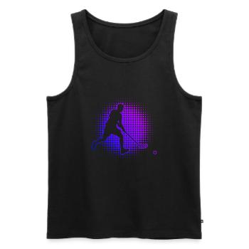 Unihockeyspielen Unihockey Innebandy Damen - Männer Premium Bio Tank Top - Schwarz - Vorne - Michal (187cm)