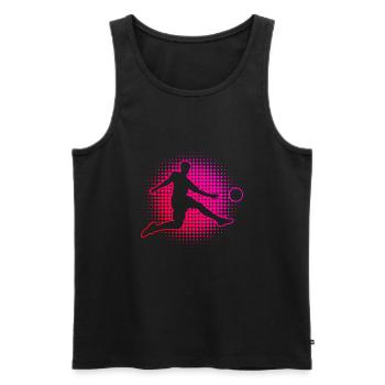 Herren Fussball Damen Fussballspielen Fussballer - Männer Premium Bio Tank Top - Schwarz - Vorne - Michal (187cm)