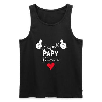 Super Papy D'Amour - Débardeur bio Premium Homme - noir - Devant - Michal (187cm)