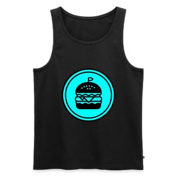Burger Icon Circle - Men's Premium Organic Tank Top - black - Front - Michal (187cm)