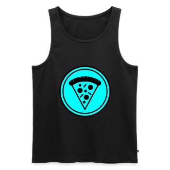 Pizza icon circle - Men's Premium Organic Tank Top - black - Front - Michal (187cm)