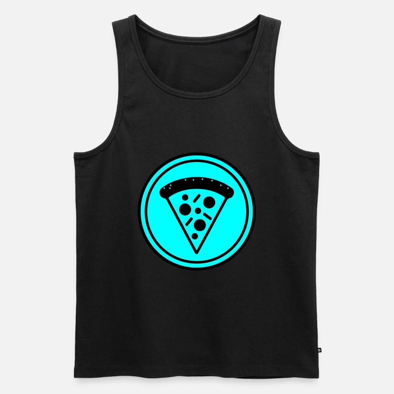 Pizza Icon Kreis - Männer Premium Bio Tank Top - Schwarz