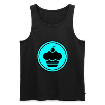 Cupcake silhouette circle - Men's Premium Organic Tank Top - black - Front - AI Model Male 178 light (178cm)