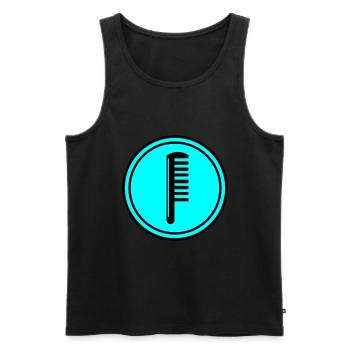 Comb Hairdresser Circle - Men's Premium Organic Tank Top - black - Front - Michal (187cm)