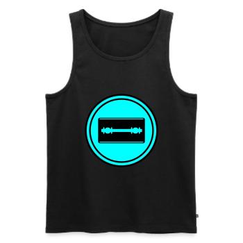 Razor Blade Icon Circle - Men's Premium Organic Tank Top - black - Front - AI Model Male 178 light (178cm)