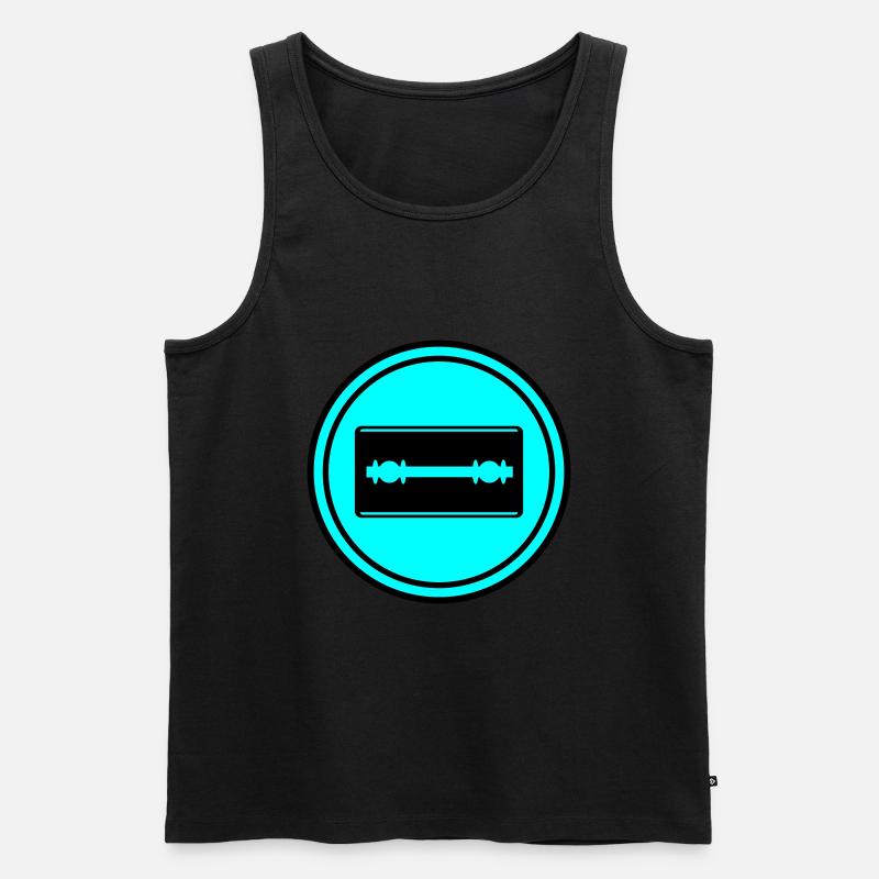 Rasierklinge Icon Kreis - Männer Premium Bio Tank Top - Schwarz