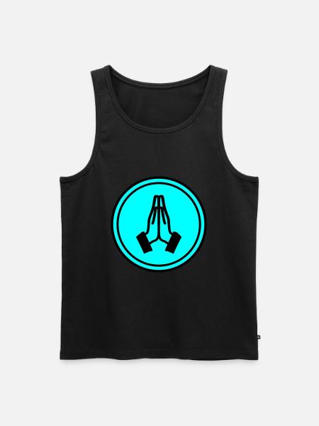 Praying hands circle - Men's Premium Organic Tank Top - black