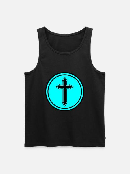 cross circle - Men's Premium Organic Tank Top - black