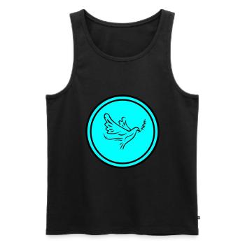dove circle - Men's Premium Organic Tank Top - black - Front - AI Model Male 178 light (178cm)
