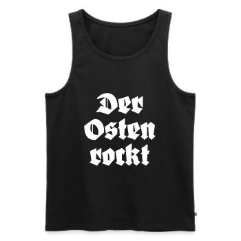 Der Osten Rockt Ostdeutschland - Männer Premium Bio Tank Top - Schwarz - Vorne - AI Model Male 178 light (178cm)