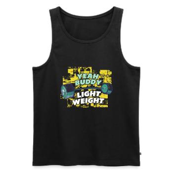 Yeah Buddy - Light Weight Gym - Männer Premium Bio Tank Top - Schwarz - Vorne - Michal (187cm)