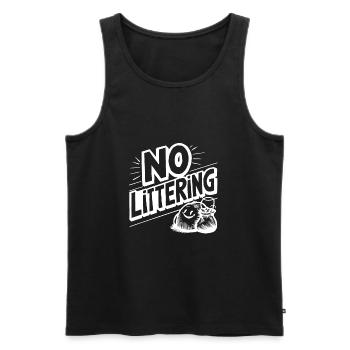 Anti Littering Shirt Earth Day Protection - Männer Premium Bio Tank Top - Schwarz - Vorne - AI Model Male 178 light (178cm)