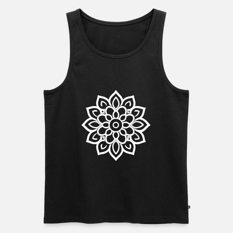 Mandala Blüte Logo - Männer Premium Bio Tank Top - Schwarz