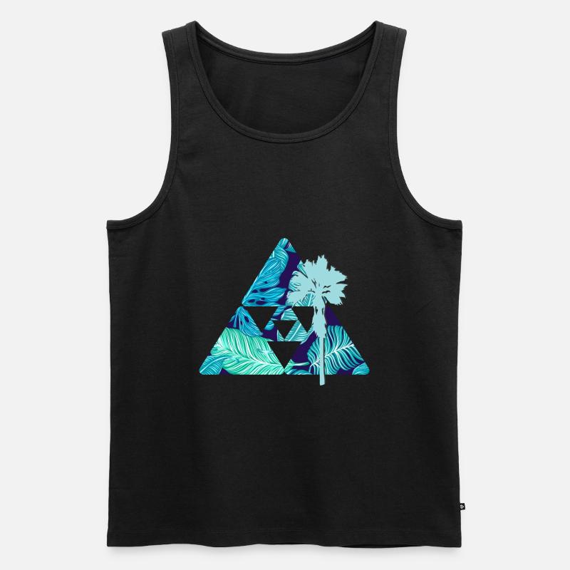 Palmen Blätter - Männer Premium Bio Tank Top - Schwarz