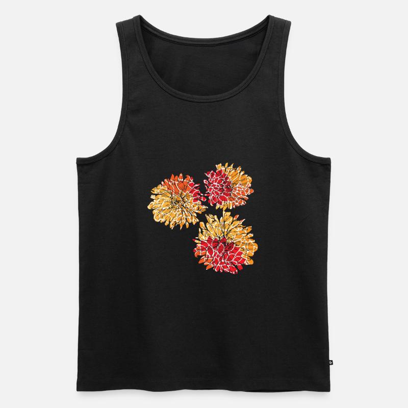 Blumen mit Blumen Muster - Männer Premium Bio Tank Top - Schwarz