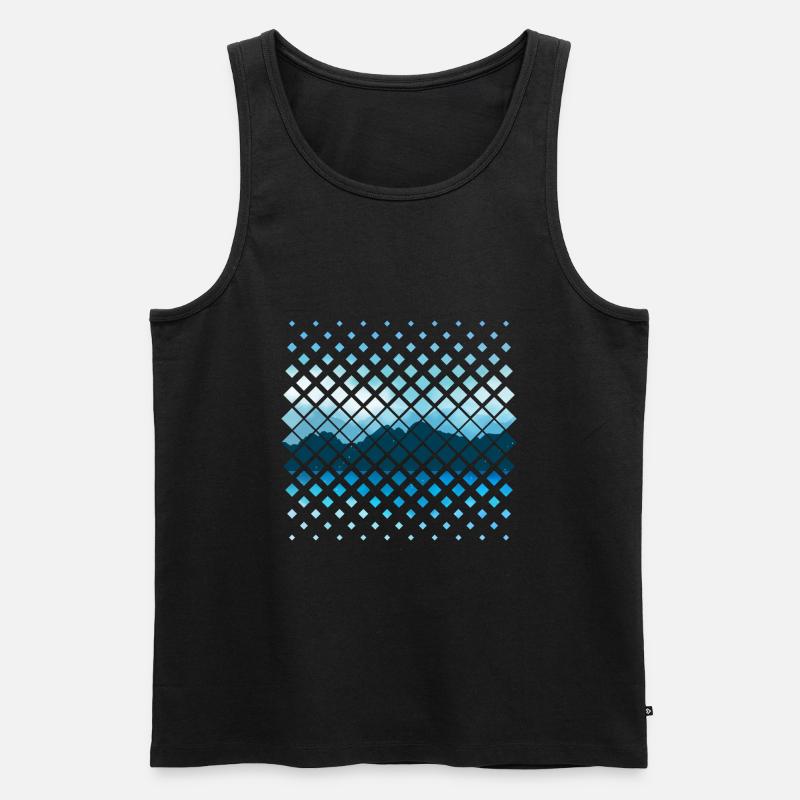 Berge Muster - Männer Premium Bio Tank Top - Schwarz
