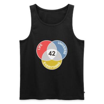 42 ist die Antwort für Leben, Universum und alles - Männer Premium Bio Tank Top - Schwarz - Vorne - Michal (187cm)