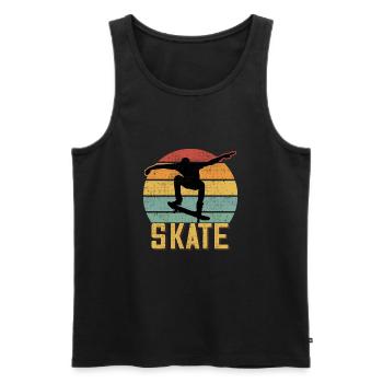 Skate Retro Vintage Skater Skatebord Skatebording - Männer Premium Bio Tank Top - Schwarz - Vorne - AI Model Male 178 light (178cm)