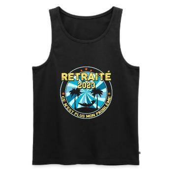 Retraité 2023 Citation Homme - Débardeur bio Premium Homme - noir - Devant - Michal (187cm)