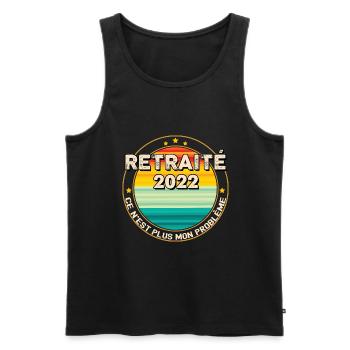 Retraité 2022 Phrase Marrante Pour Homme Départ - Débardeur bio Premium Homme - noir - Devant - Michal (187cm)