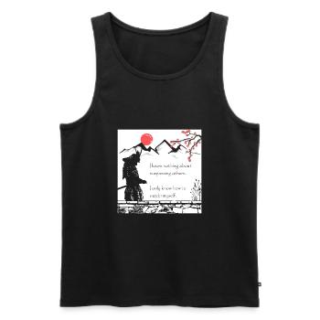 Samurai Zitat Japan Krieger Inspirierender Spruch - Männer Premium Bio Tank Top - Schwarz - Vorne - AI Model Male 178 light (178cm)