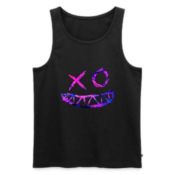 Zwinker Smiley - Rave - Männer Premium Bio Tank Top - Schwarz - Vorne - AI Model Male 178 light (178cm)