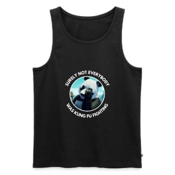 Panda Bear Kung Fu Fighting Witz lustiger Spruch - Männer Premium Bio Tank Top - Schwarz - Vorne - AI Model Male 178 light (178cm)